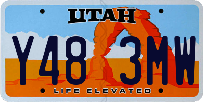 UT license plate Y483MW