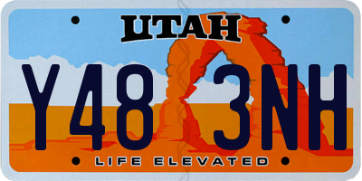 UT license plate Y483NH