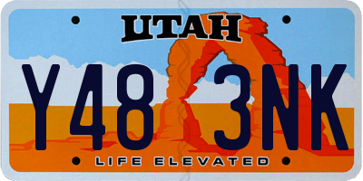 UT license plate Y483NK