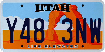 UT license plate Y483NW