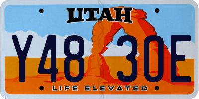UT license plate Y483OE