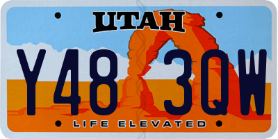 UT license plate Y483QW