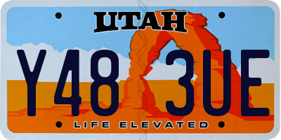 UT license plate Y483UE