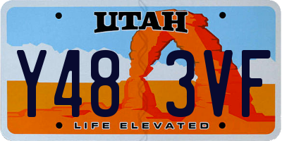 UT license plate Y483VF
