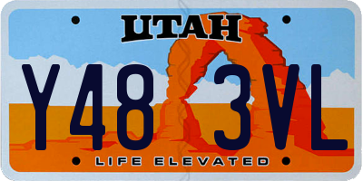 UT license plate Y483VL