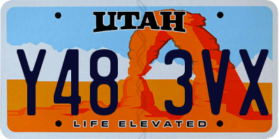 UT license plate Y483VX
