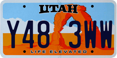 UT license plate Y483WW