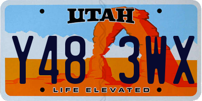 UT license plate Y483WX