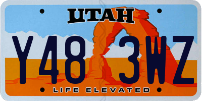 UT license plate Y483WZ
