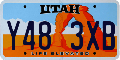 UT license plate Y483XB