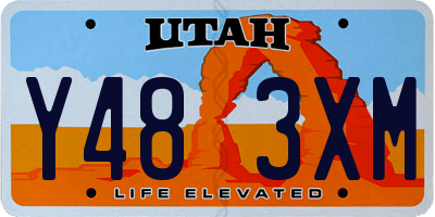 UT license plate Y483XM