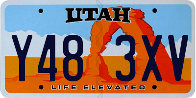 UT license plate Y483XV