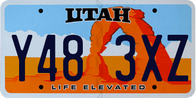 UT license plate Y483XZ