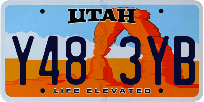 UT license plate Y483YB