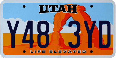 UT license plate Y483YD