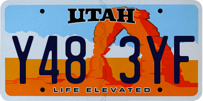 UT license plate Y483YF