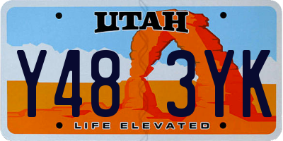 UT license plate Y483YK
