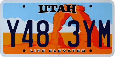 UT license plate Y483YM