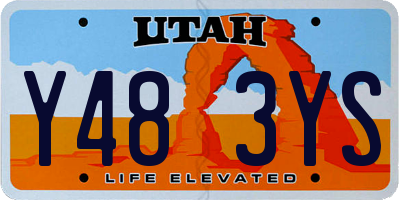 UT license plate Y483YS