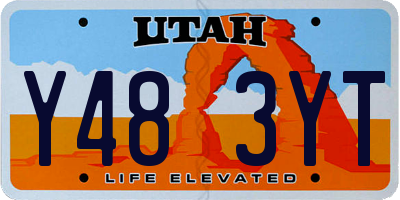 UT license plate Y483YT