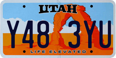 UT license plate Y483YU