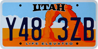 UT license plate Y483ZB