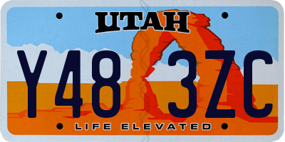 UT license plate Y483ZC