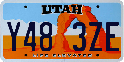 UT license plate Y483ZE