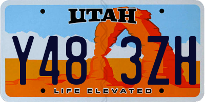UT license plate Y483ZH