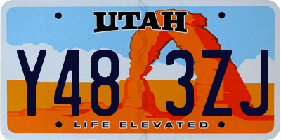 UT license plate Y483ZJ
