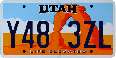 UT license plate Y483ZL