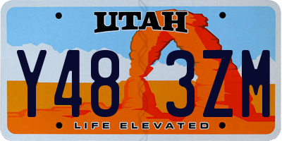 UT license plate Y483ZM