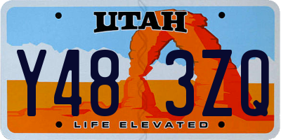UT license plate Y483ZQ
