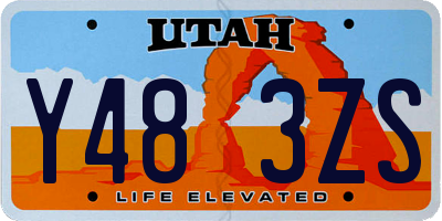 UT license plate Y483ZS