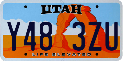 UT license plate Y483ZU