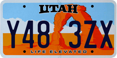 UT license plate Y483ZX