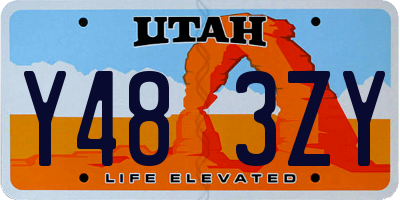 UT license plate Y483ZY