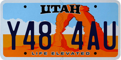 UT license plate Y484AU