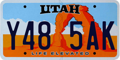UT license plate Y485AK