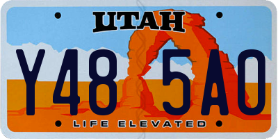 UT license plate Y485AO