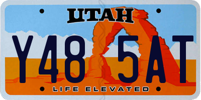 UT license plate Y485AT