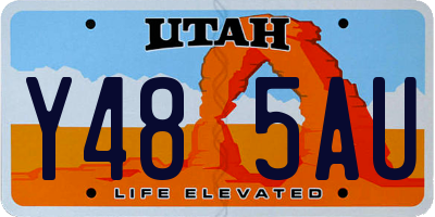 UT license plate Y485AU