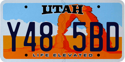 UT license plate Y485BD