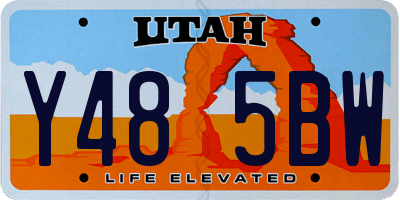 UT license plate Y485BW