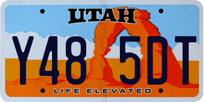 UT license plate Y485DT