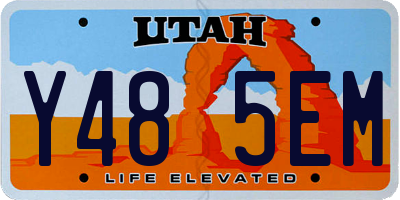 UT license plate Y485EM