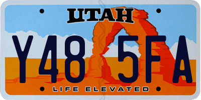 UT license plate Y485FA