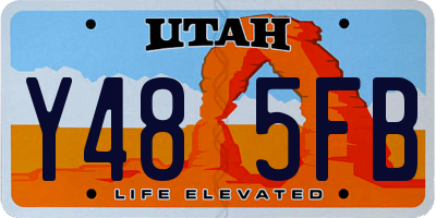 UT license plate Y485FB