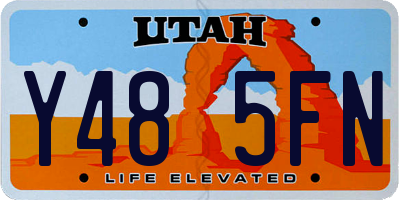 UT license plate Y485FN