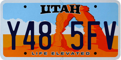 UT license plate Y485FV